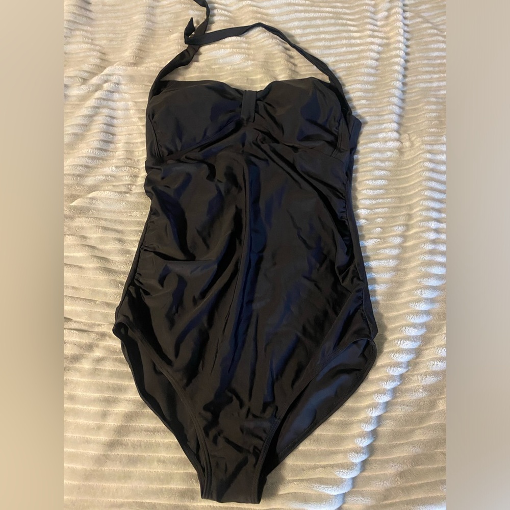 Glow and Grow Large maternity Blue One Piece Swimsuit